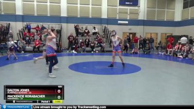 105 lbs Round 3 (4 Team) - Dalton Jones, Plainfield Quakers vs MacKenzie Rorabacher, Mishawaka