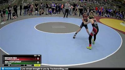 78 lbs Quarterfinal - Ben Postlewait, Mat Sense vs Bryson Rex, McMinnville Mat Club