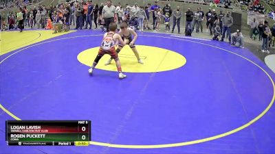 84 lbs Cons. Round 1 - Logan Lavish, Yamhill Carlton Mat Club vs Rogen Puckett, COWA