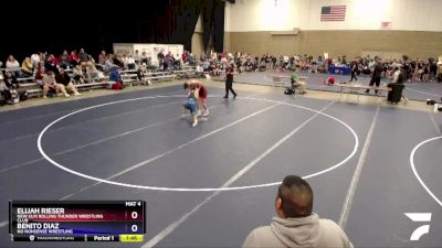 132 lbs Cons. Round 3 - Elijah Rieser, New Ulm Rolling Thunder Wrestling Club vs Benito Diaz, No Nonsense Wrestling