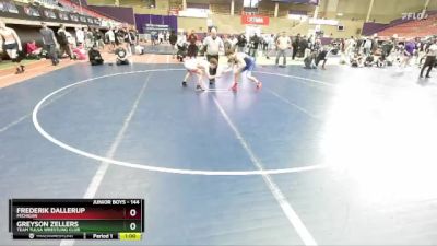 144 lbs Cons. Round 3 - Greyson Zellers, Team Tulsa Wrestling Club vs Frederik Dallerup, Michigan