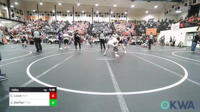 112 lbs Quarterfinal - Christian Lowe, Poteau Youth Wrestling Academy vs Jack Steffan, Team Tulsa Wrestling Club