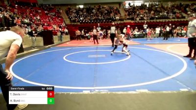 61 lbs Semifinal - Tristion Davis, Skiatook Youth Wrestling 2022-23 vs Hagen Byrd, Salina Wrestling Club