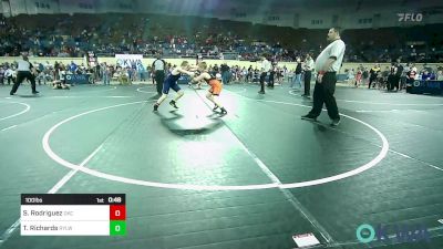 100 lbs Round Of 32 - Samual Rodriguez, OKC Saints Wrestling vs Talon Richards, Roland Youth League Wrestling