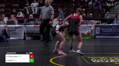 118 lbs Consi Of 8 #1 - Rachel Shoemaker, Crestwood-G vs Addison Becht, Schuylkill Valley-G