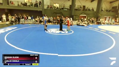 144 lbs Cons. Round 2 - Keagan Olson, WA vs Carlos Zavala, OR