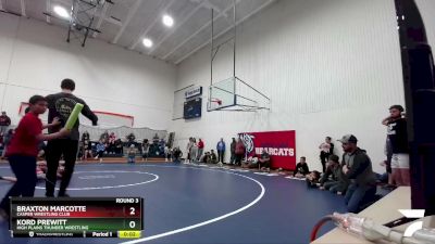 92 lbs Round 3 - Kord Prewitt, High Plains Thunder Wrestling vs Braxton Marcotte, Casper Wrestling Club