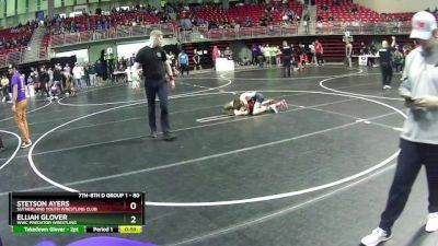 80 lbs Cons. Round 3 - Stetson Ayers, Sutherland Youth Wrestling Club vs Elijah Glover, WWC Predator Wrestling