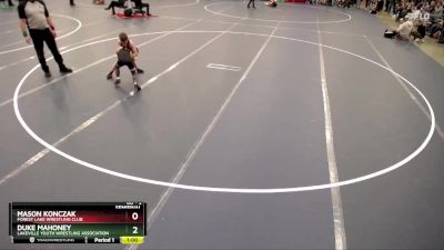 Semifinal - Mason Konczak, Forest Lake Wrestling Club vs Duke Mahoney, Lakeville Youth Wrestling Association