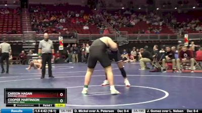 3A-285 lbs Quarterfinal - Cooper Martinson, Southeast Polk vs Carson Hagan, Dowling Catholic