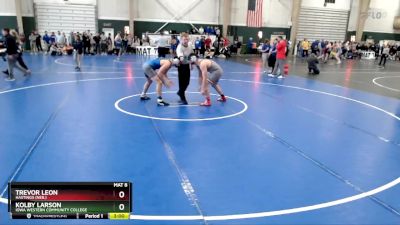 184 lbs Cons. Round 3 - Trevor Leon, Hastings (Neb.) vs Kolby Larson, Iowa Western Community College