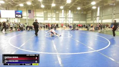 55 lbs Cons. Semi - Mateah Roehl, WI vs Mia Macaluso, NY