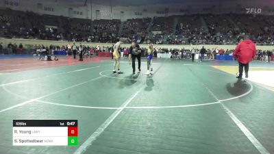 105 lbs Consi Of 8 #2 - Raykeyon Young, Lawton vs Sammy Spottedbear, Newkirk Jr High