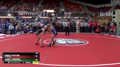 100 lbs Quarterfinal - Trinity Motter, El Dorado vs Audry Johnson, Carbondale-Santa Fe Trail