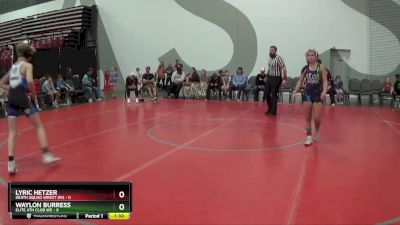 100 lbs Placement Matches (8 Team) - Waylon Burress, Elite Ath Club WE vs Lyric Hetzer, Death Squad Wrest (IN)