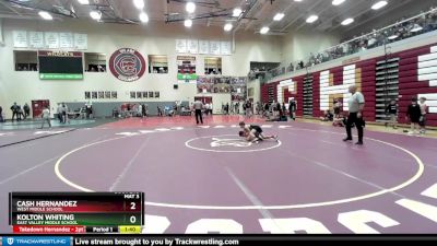 90 lbs Cons. Semi - Kolton Whiting, East Valley Middle School vs Cash Hernandez, West Middle School
