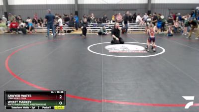 36-38 lbs Round 5 - Wyatt Markey, White River Hornets Wrestling Club vs Sawyer Watts, Toro World Club