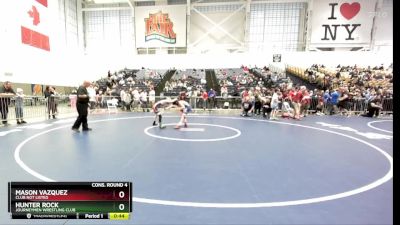 80 lbs Cons. Round 4 - Hunter Rock, Journeymen Wrestling Club vs Mason Vazquez, Club Not Listed