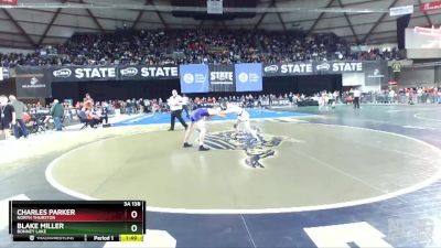 3A 138 lbs Champ. Round 1 - Charles Parker, North Thurston vs Blake Miller, Bonney Lake