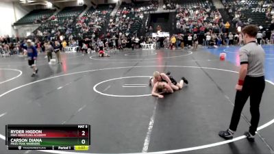 138 lbs Quarterfinal - Ryder Higdon, MWC Wrestling Academy vs Carson Diana, Pikes Peak Warriors