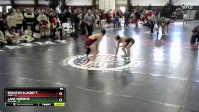 113 lbs Round 5 (8 Team) - Braxten Blackett, Juab vs Lane Monroe, Millard