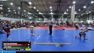 75 lbs Semis (4 Team) - Dalton Boehning, NORTH CAROLINA WRESTLING FACTORY - BLUE vs Luke Beck, GREAT BRIDGE WRESTLING CLUB