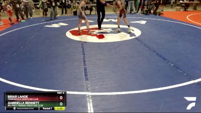 95-100 lbs Round 2 - Briar Lahoe, Thermopolis Wrestling Club vs Gabriella Bennett, Big Piney Pinners Wrestling Club