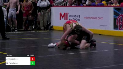 127 lbs Semifinal - Jax Forrest, Bishop McCort vs Nico Fanella, Indiana