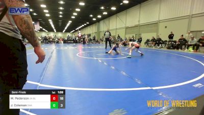 72 lbs Semifinal - Mason Pederson, Untouchables 12u Blue vs Jasper Coleman, Shelton Wrestling Academy 12U