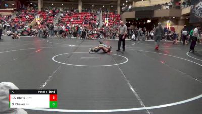 70 lbs Quarterfinal - Xaeden Young, Oz Trojan Wrestling Club vs Silas Chavez, Ridge Wrestling