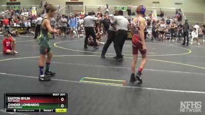 96 lbs Quarterfinal - Zander Lombardo, Ragin Raisins vs Easton Bylin, Mat Demon