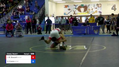 65 lbs Champ. Round 1 - Bo Bassett, Bishop McCort High School Wrestling vs David Evans, Nittany Lion Wrestling Club