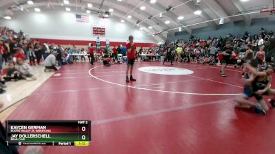 73-76 lbs Round 2 - Kaycen German, Platte Valley Jr. Wrestling vs Jay Dollerschell, Bear Cave