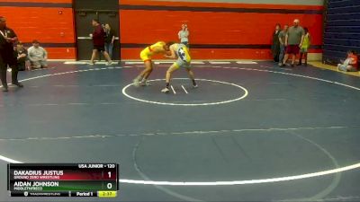 120 lbs Round 1 - Dakadius Justus, Ground Zero Wrestling vs Aidan Johnson, MiddleTNFreco