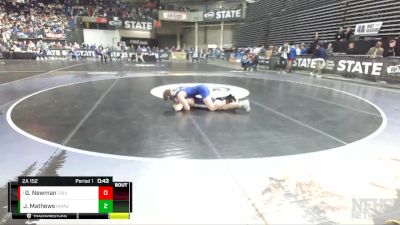 2A 152 lbs 5th Place Match - Gage Newman, Columbia River vs Jake Mathews, North Mason