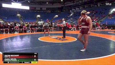 215 lbs Quarterfinals (8 Team) - Owen Neuzil, Woodstock (Marian) vs Jacob Bischoff, LeRoy