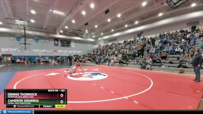 120 lbs Cons. Round 2 - Cameron Sisneros, Camel Kids Wrestling vs Dennis Thornock, Riverton USA Wrestling