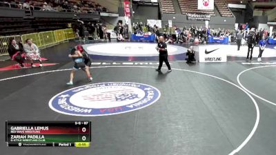 87 lbs Round 1 - Zariah Padilla, G-Style Wrestling Club vs Gabriella Lemus, Red Wave Wrestling