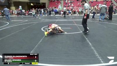 76 lbs Semifinal - Braden Edwards, STL Warrior vs Gunner Killingsworth, Honey Badger