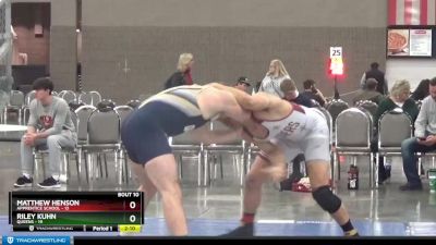 197 lbs Finals (8 Team) - Matthew Henson, Apprentice School vs Riley Kuhn, Queens