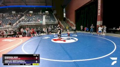 45 lbs Semifinal - Emersen Seim, Douglas Wrestling Club vs Keegan Bertagnolli, Green River Grapplers Wrestling