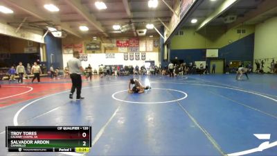 120 lbs Cons. Round 5 - Troy Tores, Calvary Chapel SA vs Salvador Ardon, Camarillo