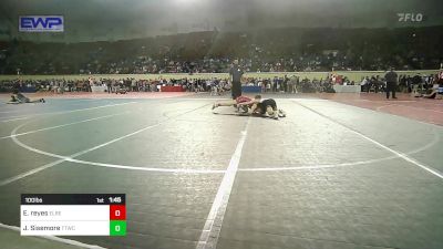 100 lbs Quarterfinal - Easton Reyes, El Reno vs Jett Sisemore, Team Tulsa Wrestling Club