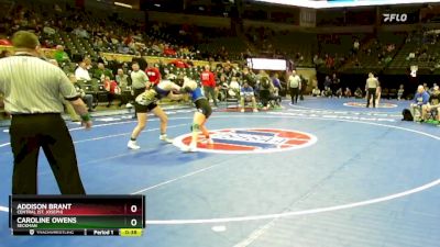 140 Class 2 lbs Cons. Round 1 - Addison Brant, Central (St. Joseph) vs Caroline Owens, Seckman