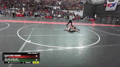 80 lbs Cons. Round 3 - Rylen Kallas, Omro Youth Wrestling vs Fletcher Weber, BYA