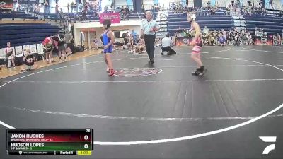 75 lbs Round 1 (8 Team) - Jaxon Hughes, Backyard Brawlers Red vs HUDSON LOPES, MF Savages