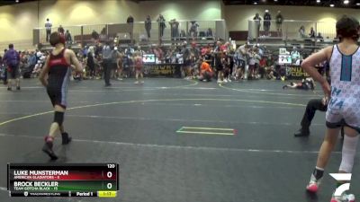 120 lbs Finals (8 Team) - Brock Beckler, Team Gotcha Black vs Luke Munsterman, American Gladiators