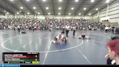 160 lbs Cons. Round 3 - Bryan Freeman, Sanderson Wrestling Academy vs Heaton Ledbetter, Jr. Wildcat Wrestling Association (Richfield, UT)