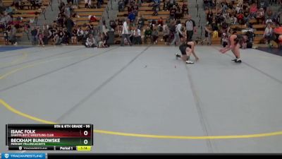 95 lbs Cons. Semi - Isaac Folk, Dakota Boyz Wrestling Club vs Beckham Bunkowske, Perham Yellowjackets