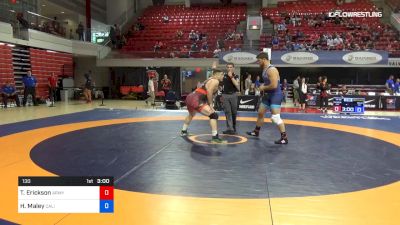 130 lbs 3rd Place - Toby Erickson, Army (WCAP) vs Haydn Maley, California Regional Training Center (CRTC)